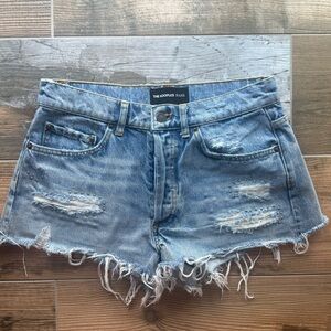 The Kooples Studded Distressed Low Rise Denim Shorts Size 2